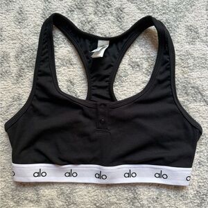 ALO Yoga Black Henley Bra